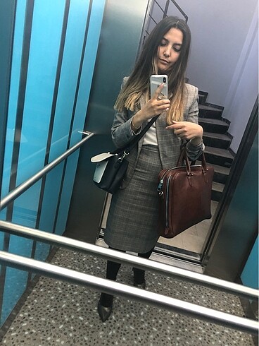 34 Beden kahverengi Renk Mango etek