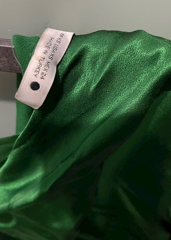 Kadın Yeşil Uzun saten etek takım - Görsel 6