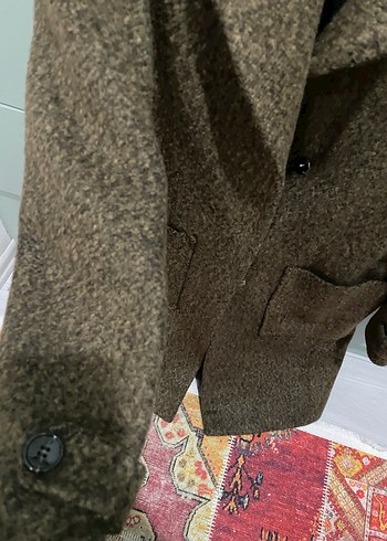 Adl Kahverengi Düğmeli Kadın Kaban - Görsel 4