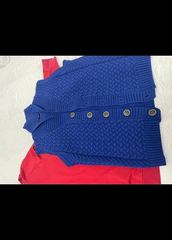 Erkek Çocuk Kırmızı Uzun Kollu sweat ve triko yelek - Görsel 2