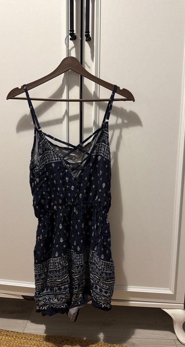 Bohem Tarzı V Yaka İp Askılı Tulum - Görsel 2