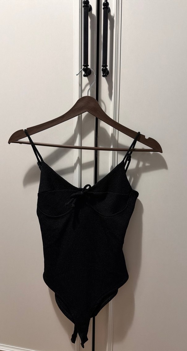 Siyah Minimalist Strappy Mayo - Görsel 2