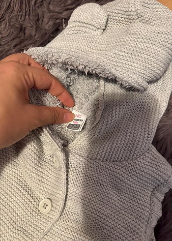 Kürklü Kapüşonlu Pembe Bebek Tulumu 2 li gri pembe - Görsel 5