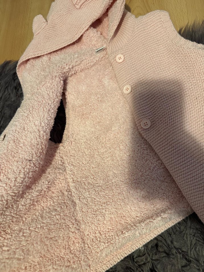 Kürklü Kapüşonlu Pembe Bebek Tulumu 2 li gri pembe - Görsel 3