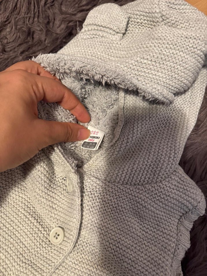 Kürklü Kapüşonlu Pembe Bebek Tulumu 2 li gri pembe - Görsel 5