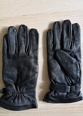 Tokalı Siyah Deri üniseks eldiven Sıfır ürün - Görsel 3