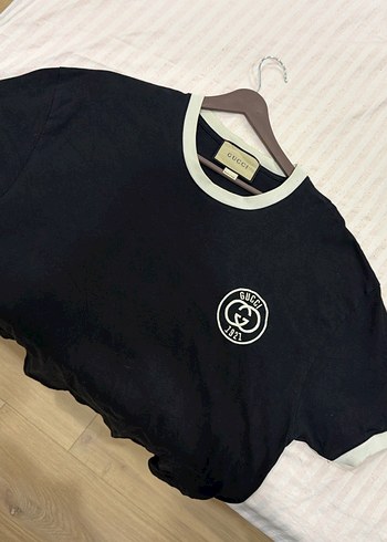 Gucci Siyah Bisiklet Yaka Kisa Kollu Tisort