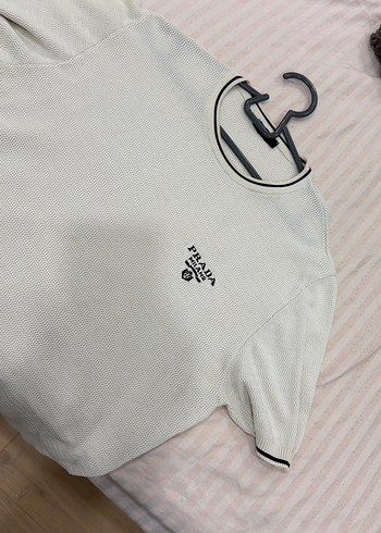 Prada Ekru Triko Polo Tisort