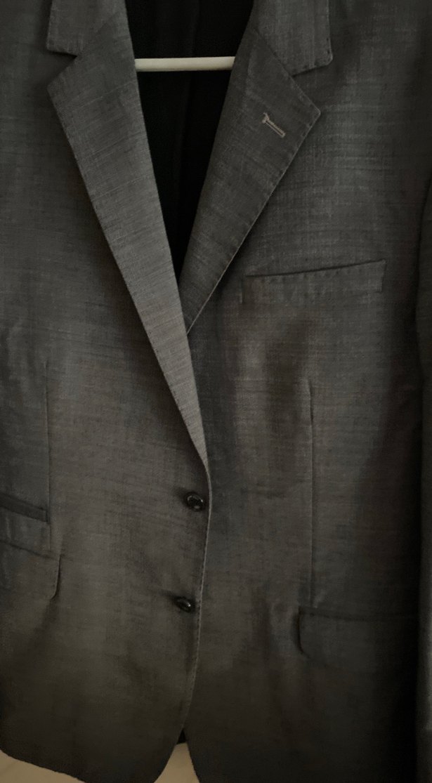 Düğmeli Gri Erkek Ceket, Normal Boy, Klasik Kesim - Görsel 2