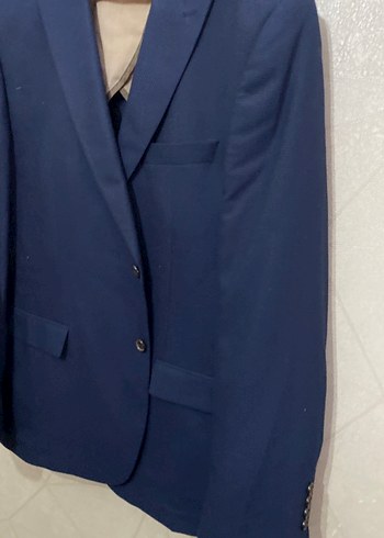 Düğmeli Klasik Lacivert Erkek Takım Elbise - Görsel 3