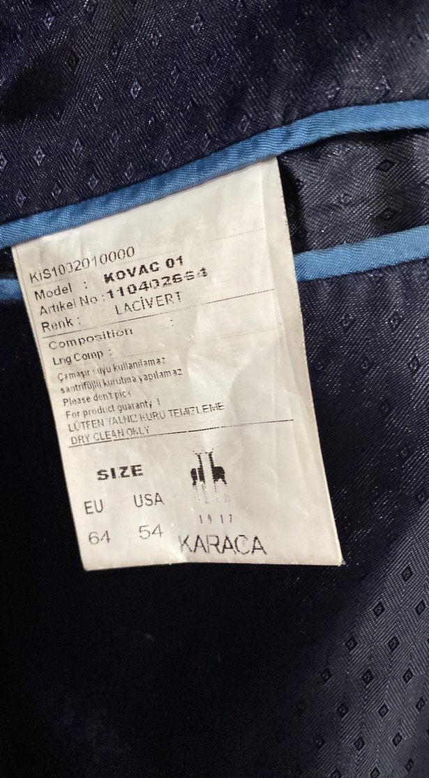 Erkek Koyu Mavi Düğmeli Takım Elbise Ceketi - Görsel 4