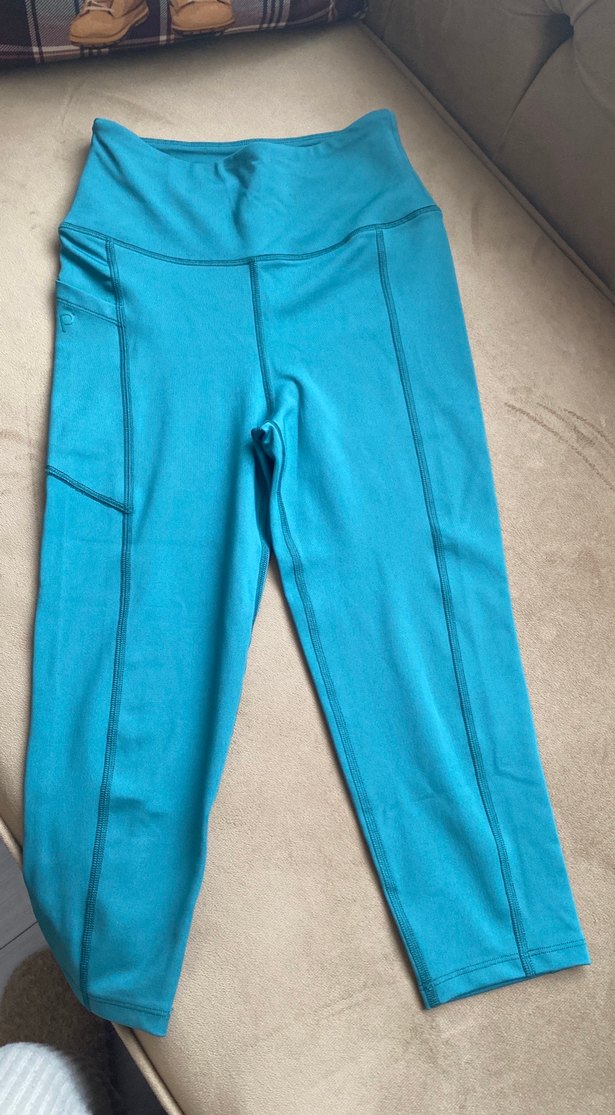 Turkuaz Midi Kadın Spor Tayt - Görsel 4