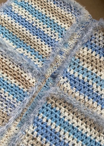 Pastel Mavi Örgü Yumuşak yelek crop - Görsel 3