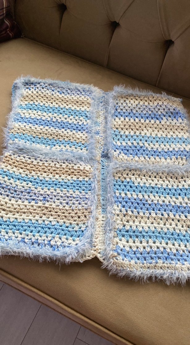 Pastel Mavi Örgü Yumuşak yelek crop - Görsel 2