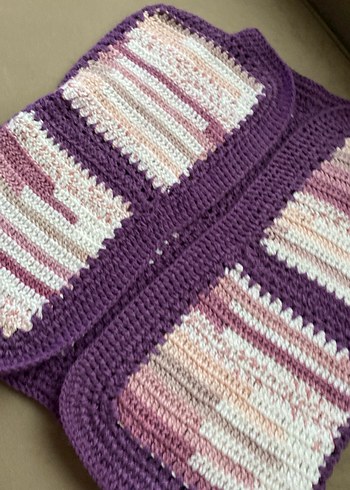 Mor Örgü Kolsuz yelek - Görsel 2