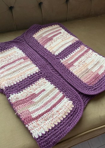 Mor Örgü Kolsuz yelek - Görsel 3