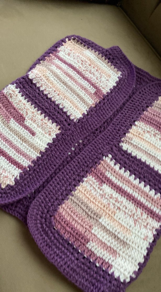 Mor Örgü Kolsuz yelek - Görsel 2