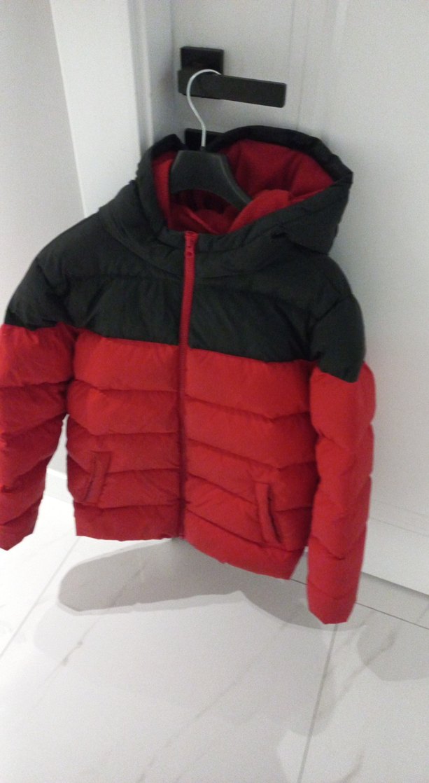 Erkek Çocuk Kırmızı Fermuarlı Mont kuş tüyü - Görsel 2