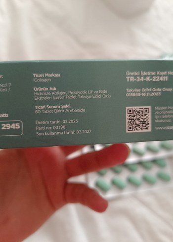 Beden Renk iCollagen Prebiyotik Lif ve Kolajen Tablet