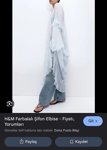 H&M H&M şifon uzun Kollu Fırfırlı Elbise