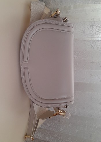 Bej Deri Kadın Bel Çantası - Görsel 2