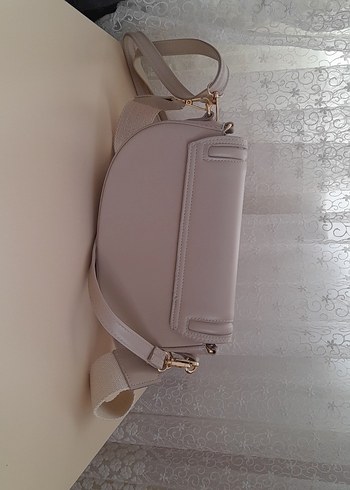 Bej Deri Kadın Bel Çantası - Görsel 3