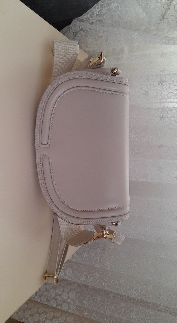 Bej Deri Kadın Bel Çantası - Görsel 2