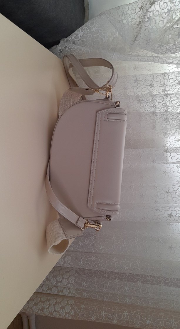 Bej Deri Kadın Bel Çantası - Görsel 3