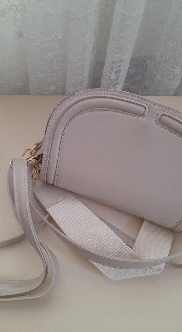 Bej Deri Kadın Bel Çantası - Görsel 5