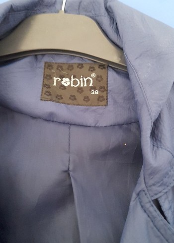 Düğmeli Mavi Kadın Trençkot - Görsel 2