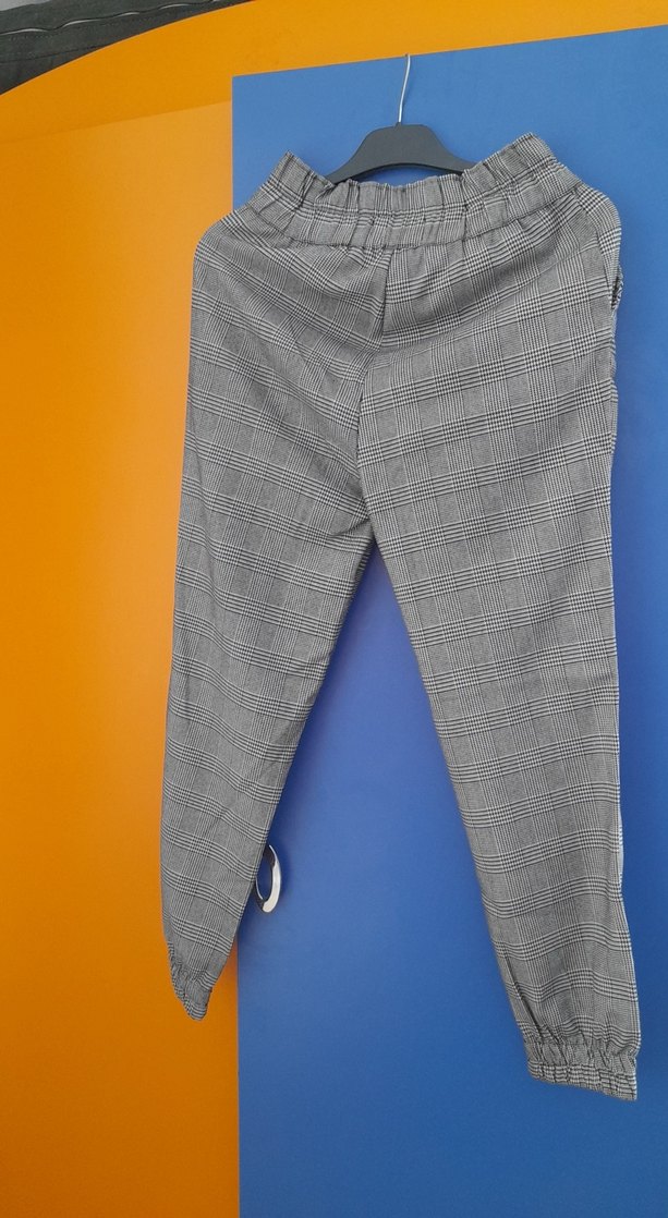 Gri Street Wear Kadın Kumaş Pantolon - Görsel 3