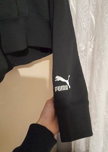 Siyah Puma Kapüşonlu Sweatshirt - Görsel 3