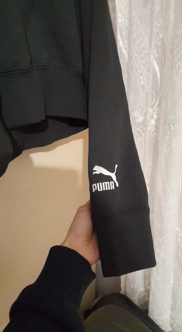 Siyah Puma Kapüşonlu Sweatshirt - Görsel 3