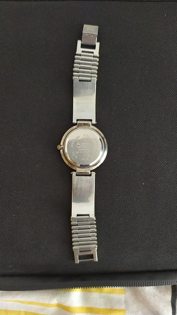 Altın ve Gri Kemerli Kadın Kol Saati - Görsel 4