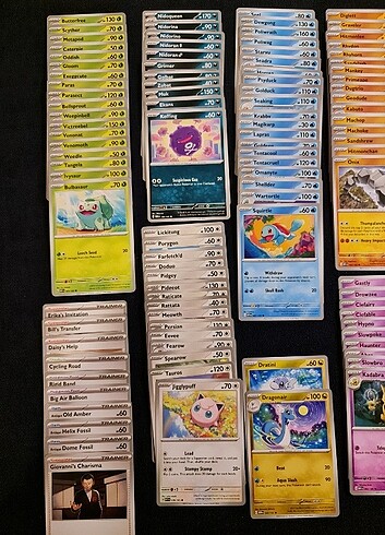 Pokemon 151 - 116 adet Tekrarsız kart