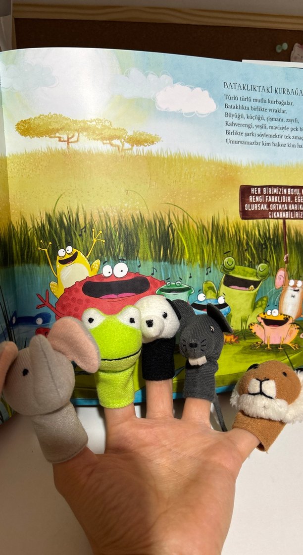 Renkli Hayvan Parmak Kuklaları Seti - Görsel 3