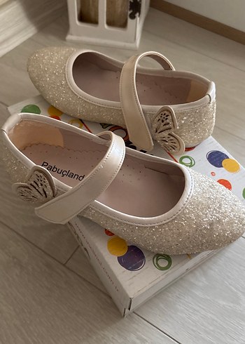 Klasik Beyaz Kız Çocuk Simli Babet - Görsel 3