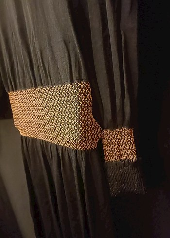 ZARA İşlemeli Siyah Uzun Bohem Kadın Elbise