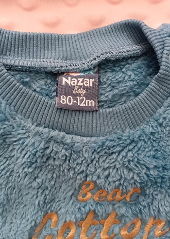 Erkek Çocuk Mavi Peluş Sweatshirt - Görsel 2