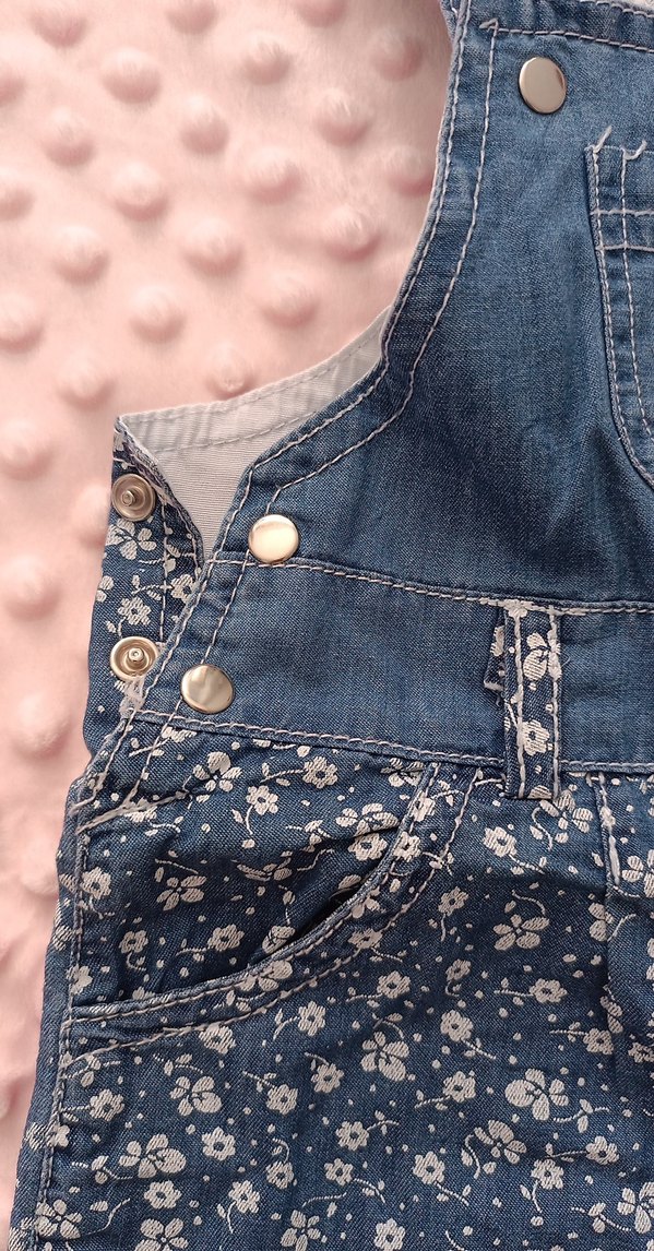 Nakışlı Kız Kot Tulum Bol Kesim - Görsel 3