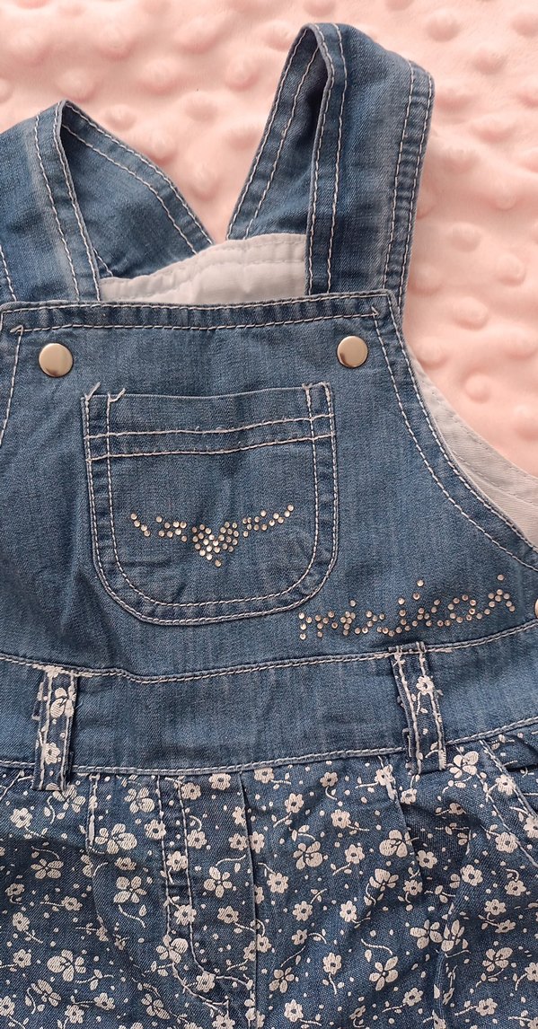 Nakışlı Kız Kot Tulum Bol Kesim - Görsel 4