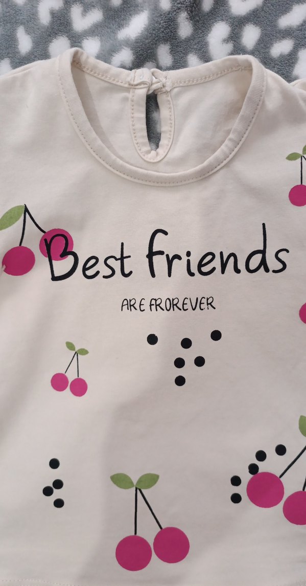 Kız Bebek Kiraz Baskılı Şortlu Takım - Görsel 2