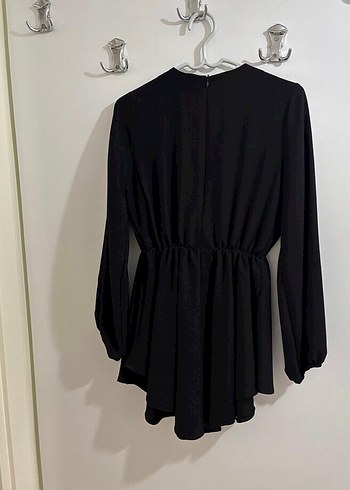 Siyah Tesettür Tunik  Bluz Gömlek - Görsel 3