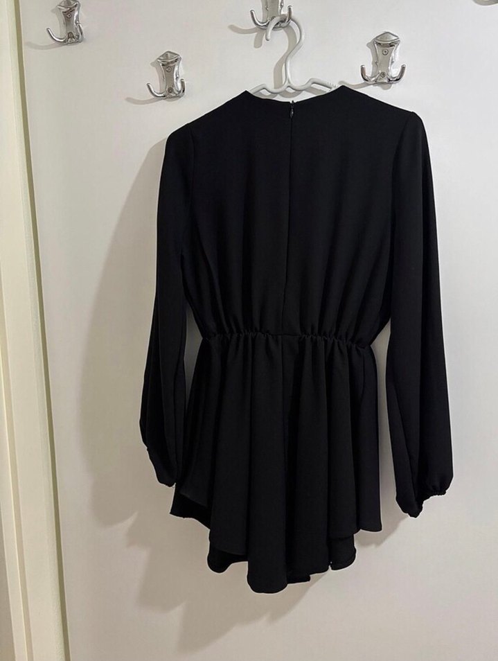 Siyah Tesettür Tunik  Bluz Gömlek - Görsel 3