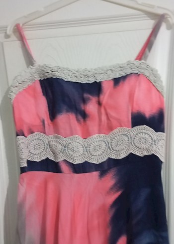 Bohem Çok Renkli Uzun Drapeli Straplez Elbise - Görsel 2