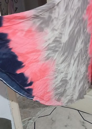 Bohem Çok Renkli Uzun Drapeli Straplez Elbise - Görsel 3