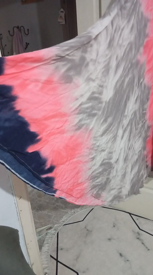 Bohem Çok Renkli Uzun Drapeli Straplez Elbise - Görsel 3