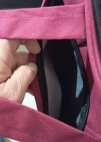 Bordo iki gözlü evrak çantası - Görsel 4