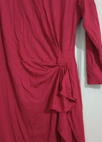 Bordo Uzun Kollu Hemşire Elbisesi - Görsel 2