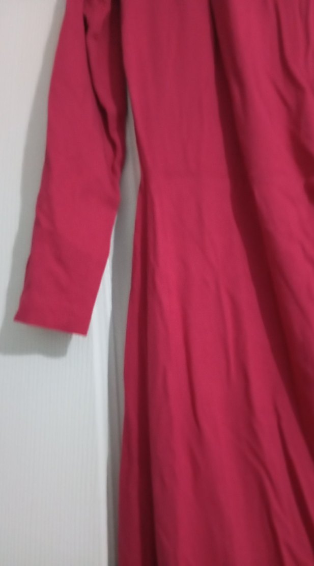 Bordo Uzun Kollu Hemşire Elbisesi - Görsel 4